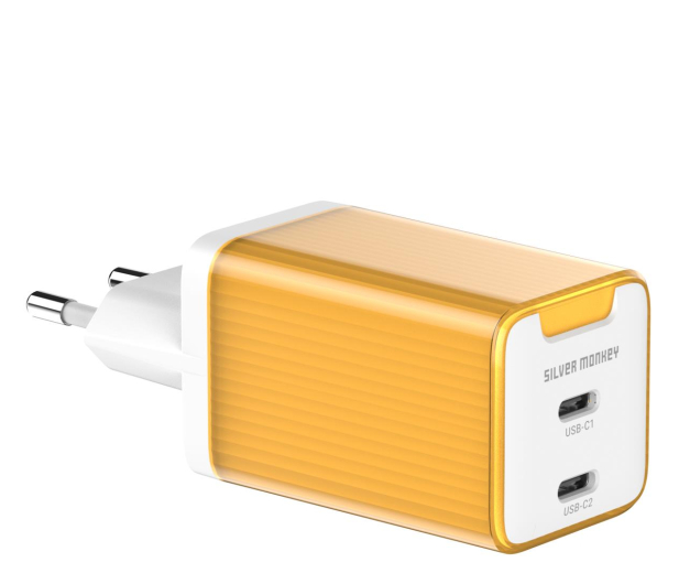 Silver Monkey Ładowarka sieciowa GaN 65W 2x USB-C Yellow - 1266246 - zdjęcie 3